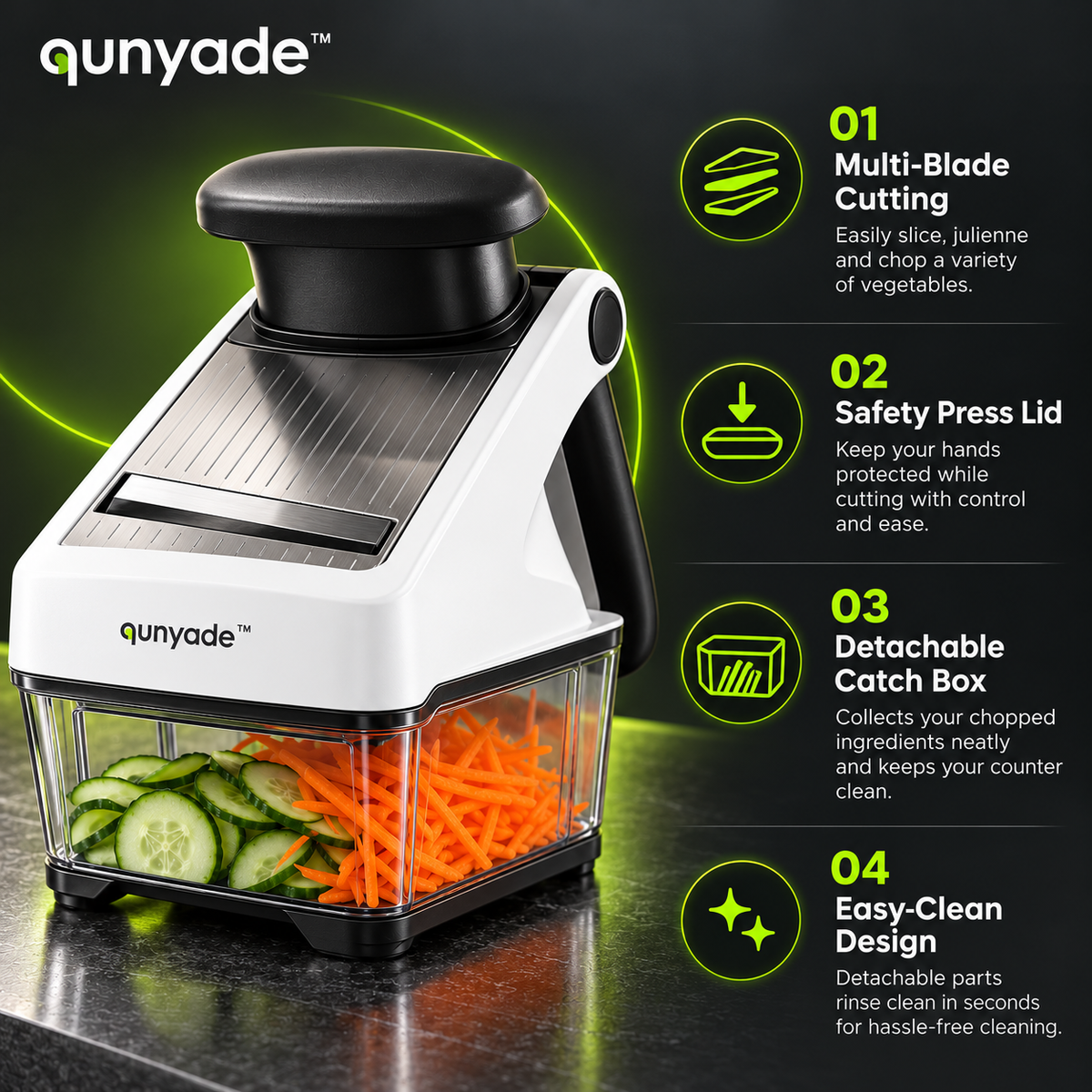qunyade™ SmartSlice Multi-Function Kitchen Prep Tool